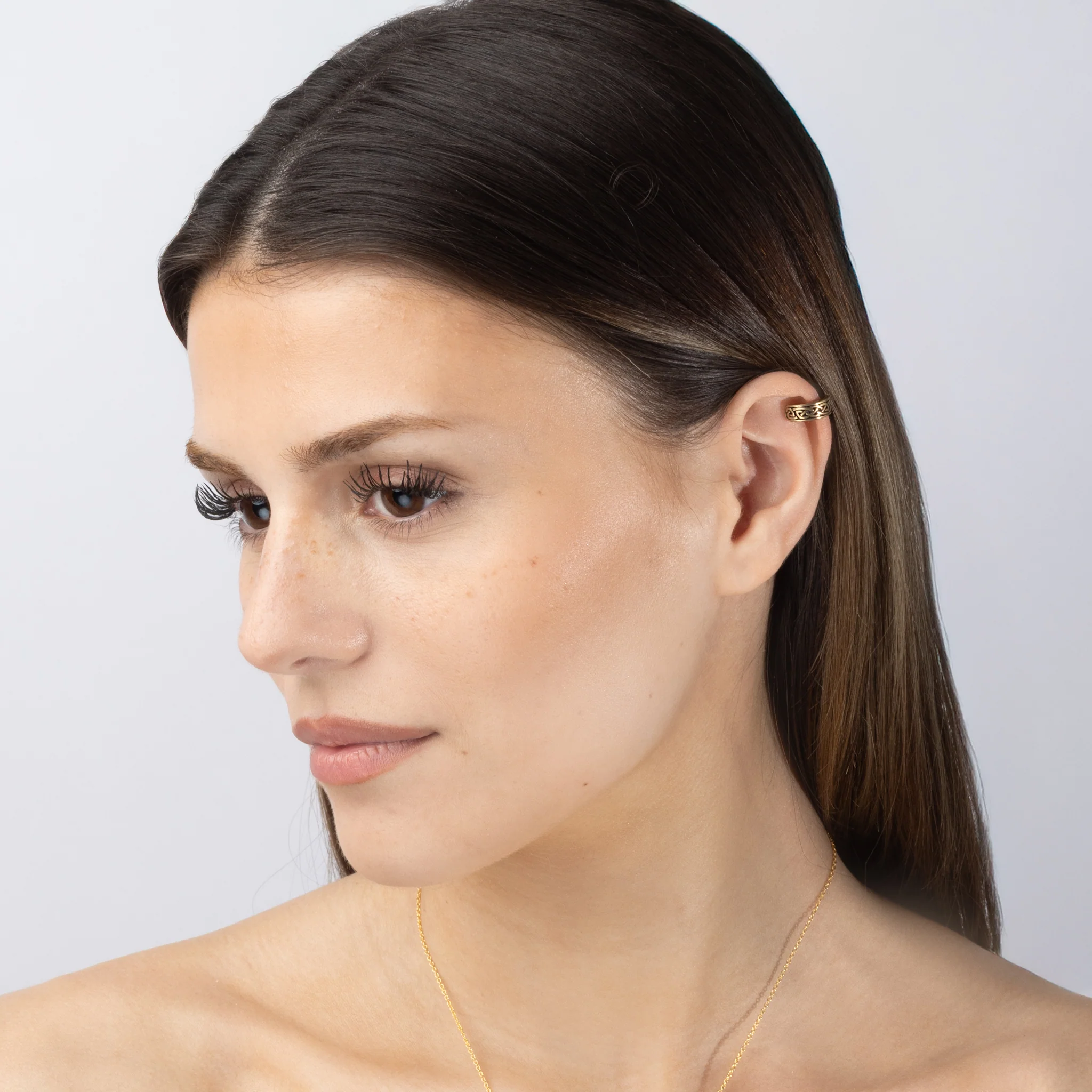 Knot Pattern Cuff Earring, Bronze - Image 2