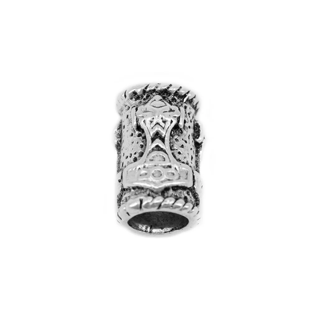 Mjolnir Beard Ring, Silver - Image 2