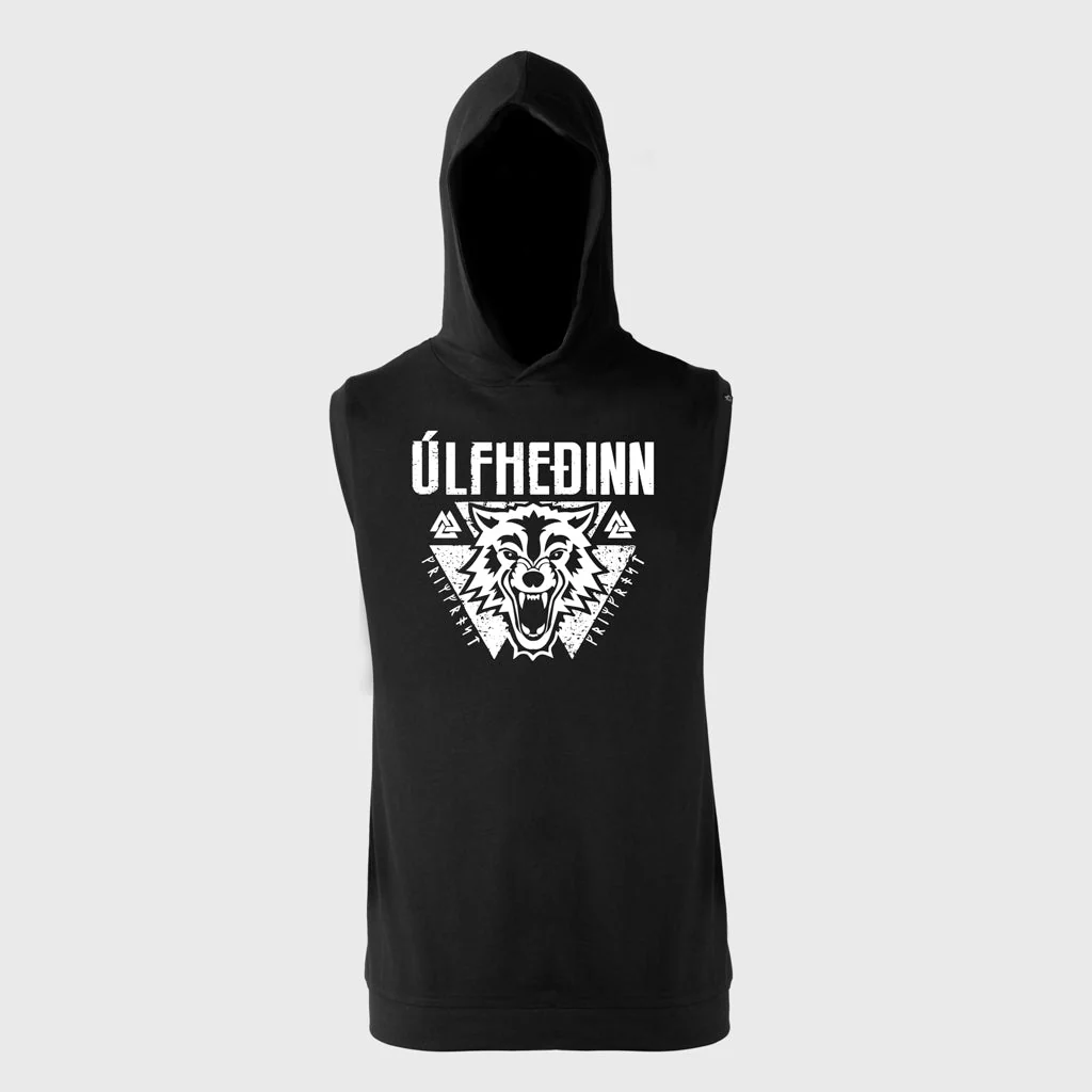 Premium Sleeveless Hoodie, Ulfhedinn, Black - Image 5