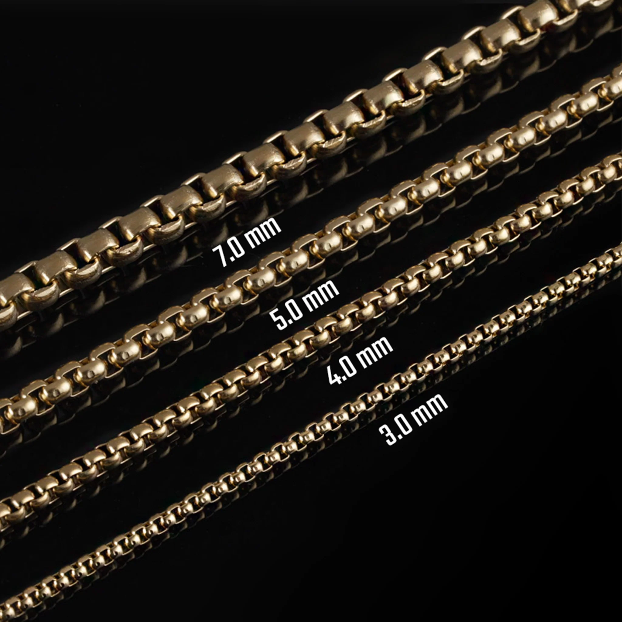 Round Box Chain, Gold Plated - Image 3