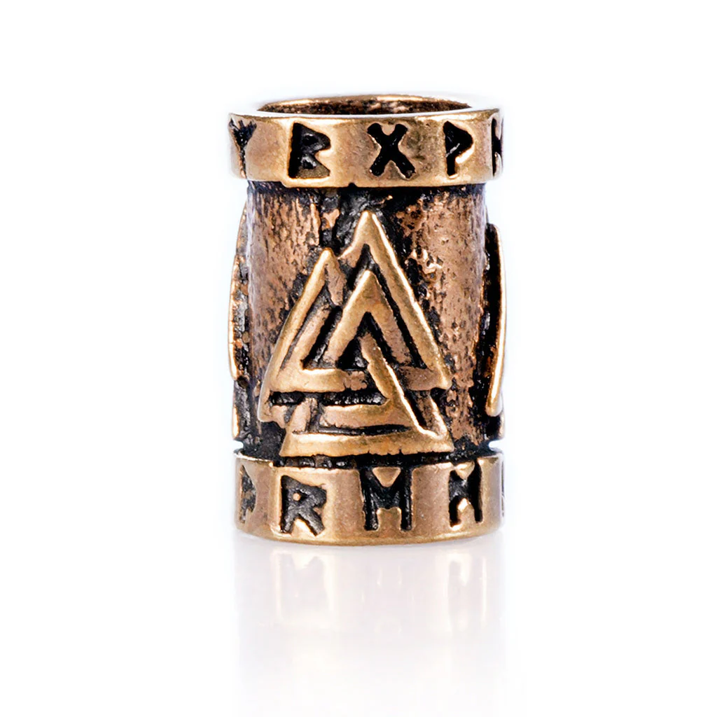 Valknut Beard Ring, Bronze - Image 2
