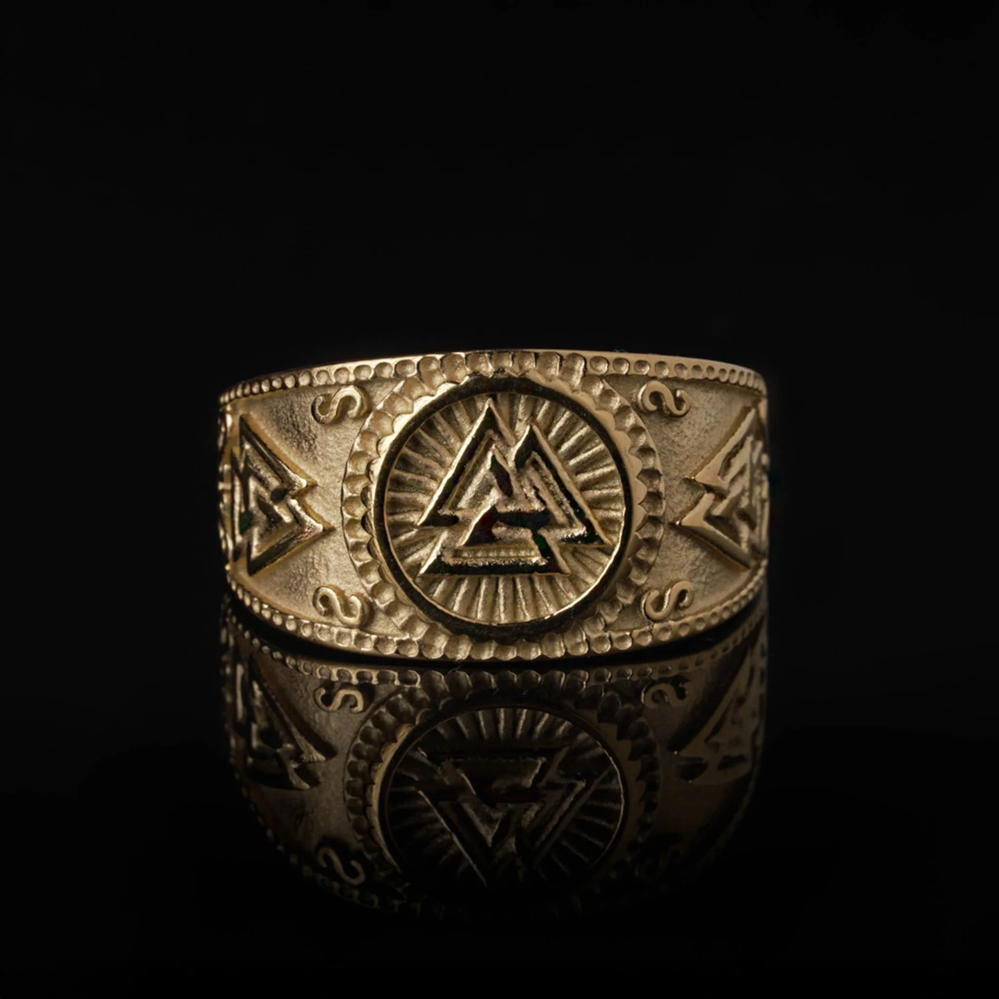 Valknut Ring, Gold Plated - Image 2
