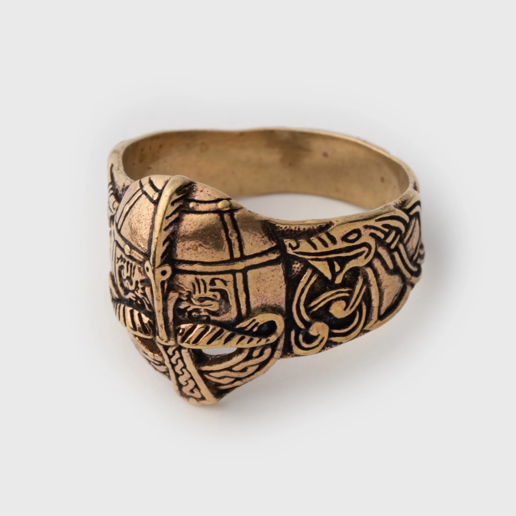 Viking Helmet Ring, Bronze - Image 3