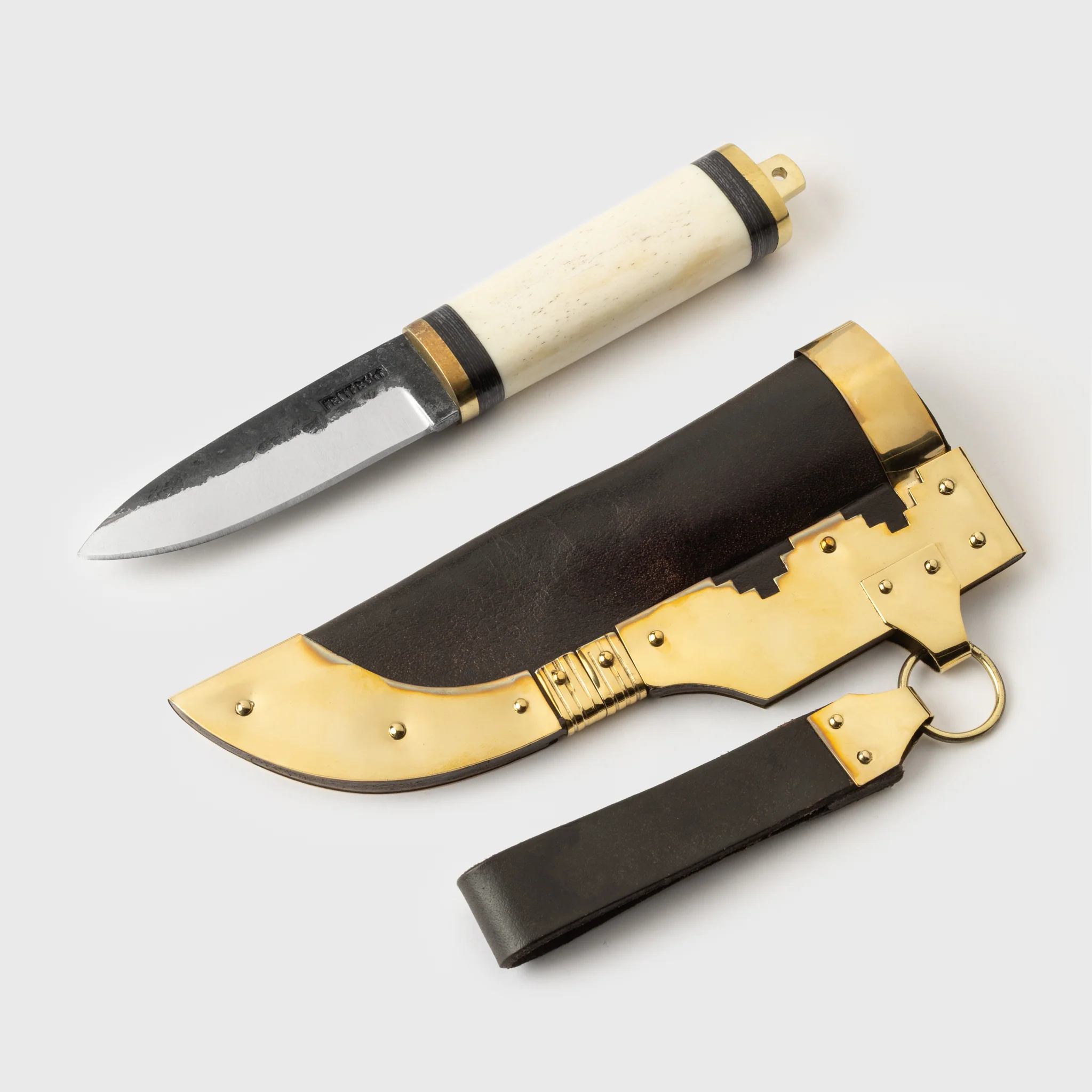 Viking Knife, Bone and Brass - Image 2