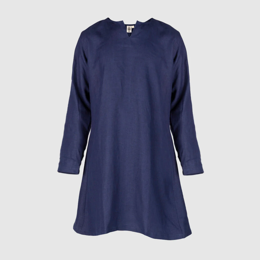 Viking Linen Tunic, Dark Blue - Image 2