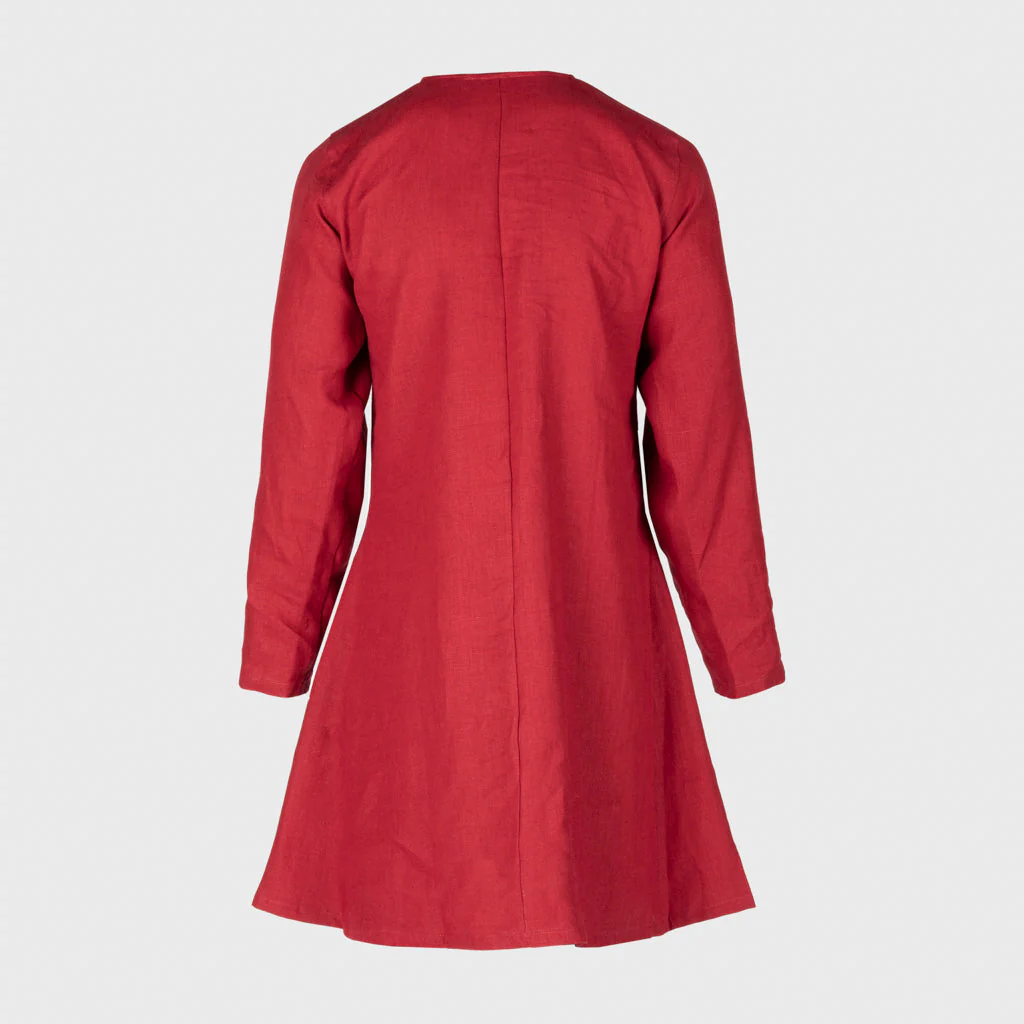 Viking Linen Tunic, Red - Image 4