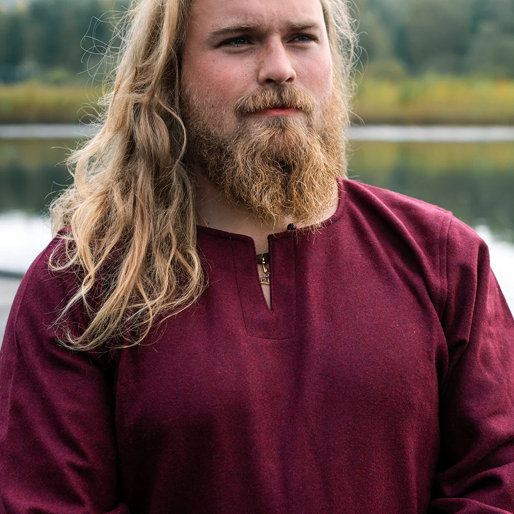 Viking Wool Tunic, Red - Image 3