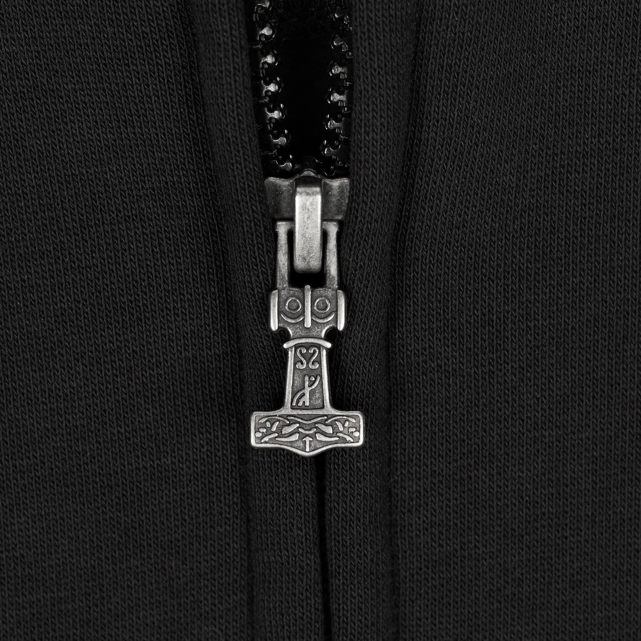 Women's Premium Zip Hoodie, Mjolnir, Black - Image 3